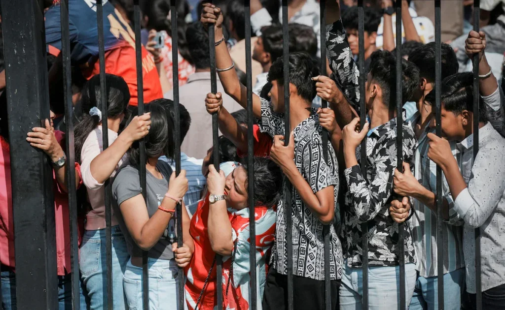 Glimpse of the stampede during the victory parade
