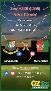 3rd ODI Abu Dhabi Ban vs AFG