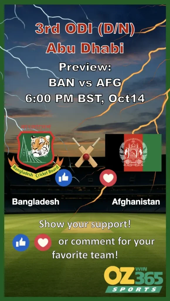 3rd ODI Abu Dhabi Ban vs AFG
