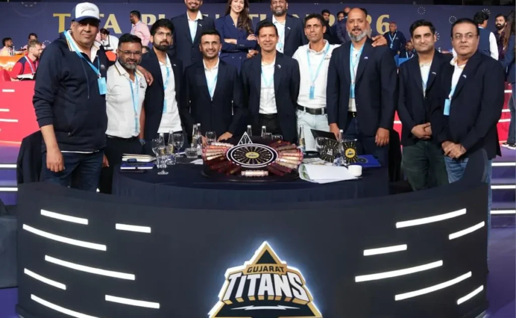 Gujarat Titans officials at the IPL auction