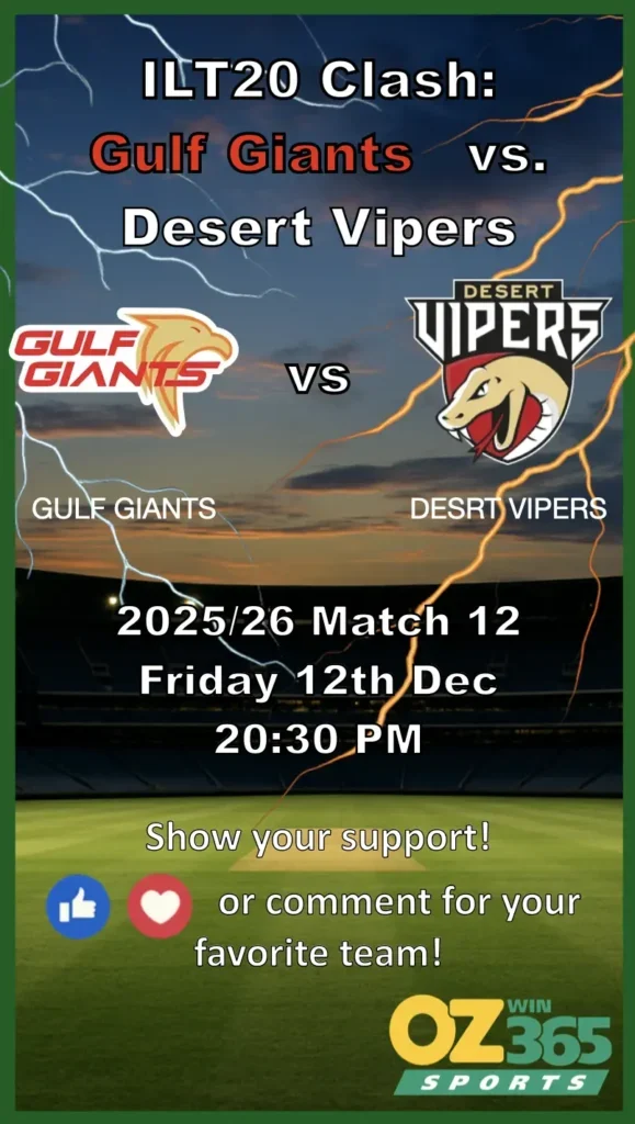 ILT20 Gulf Giants vs Desert Vipers