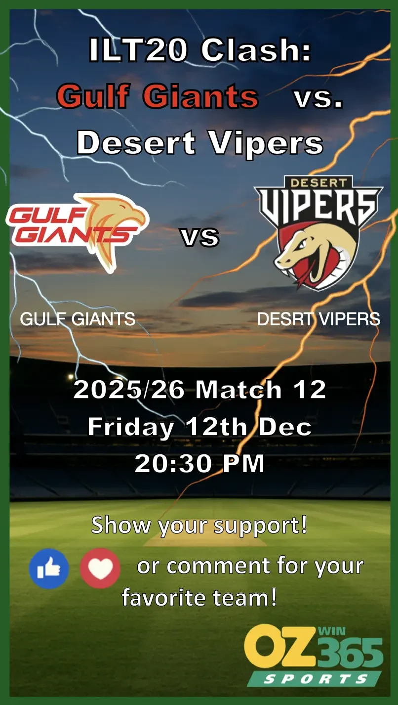ILT20 Gulf Giants vs Desert Vipers